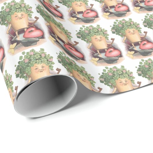  Shamrock Heart en Key St Patrick's Day Cadeaupapier (Rol Hoek)