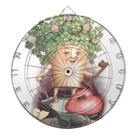  Shamrock Heart en Key St Patrick's Day Dartbord (Voorkant)