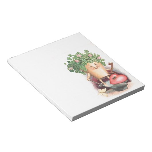 Shamrock Heart en Key St Patrick's Day Notitieblok (Schuin)