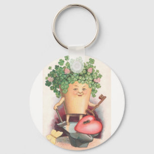 Shamrock Heart en Key St Patrick's Day Sleutelhanger