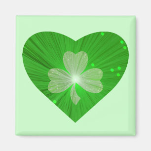 Shamrock Heart fridge magnet green Magneet