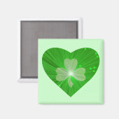 Shamrock Heart frigo aimant vert (Recto/Verso)