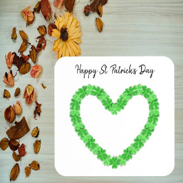 Shamrock Heart Happy St Patrick's Day Bier Onderzetter