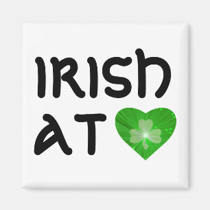 Shamrock Heart 'Irish at Heart' fridge magnet Magneet