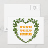 Shamrock Heart St. Patrick's Day Briefkaart (Voorkant / Achterkant)