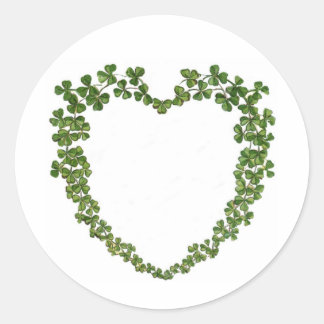 Shamrock Heart  St. Patrick's Day Ronde Sticker