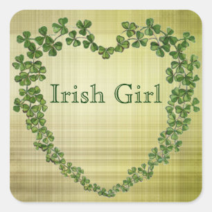 Shamrock Heart Vierkante Sticker