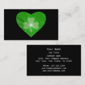 Shamrock Heart visitekaartje zwart (Voorkant / Achterkant)