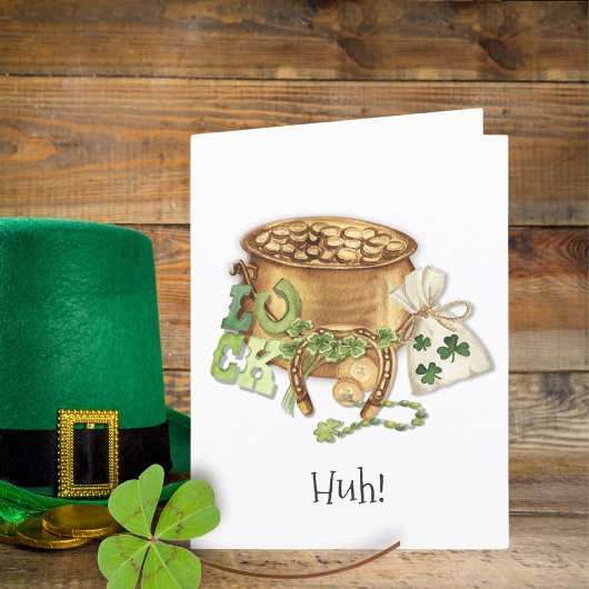 Shamrock Hoefijzer Luck Funny St Patricks Day Kaar Aankondiging
