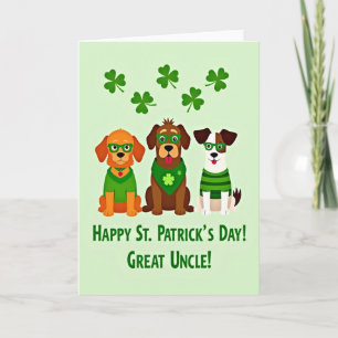Shamrock Honden Nep Goud Folie Kaart