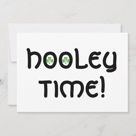 Shamrock 'Hooley Time' invitation blanc (Devant)