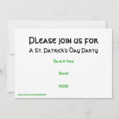 Shamrock 'Hooley Time' invitation blanc (Dos)