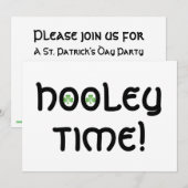 Shamrock 'Hooley Time' invitation blanc (Devant / Derrière)