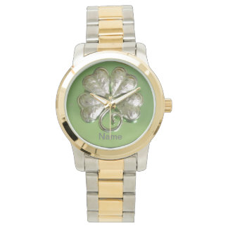 Shamrock horloge! Ierse horloge! voeg naam toe! Horloge