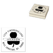 Shamrock in Circle Return Address Stamp Rubberstempel (Gestempeld)
