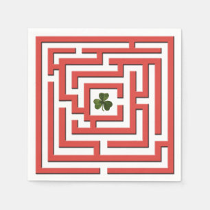 Shamrock in de Red Labyrinth Challenge Servetten