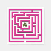 Shamrock in het roze labyrint servet (Voorkant)