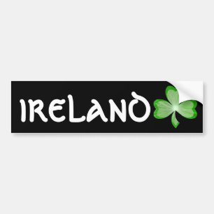Shamrock "Ireland" bumper sticker zwart
