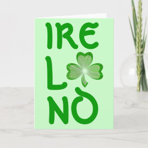 Shamrock "Ireland" greetings card green Kaart