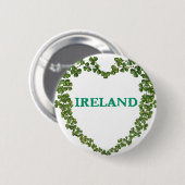 Shamrock Ireland Heart Pin Ronde Button 5,7 Cm (Voorkant /achterkant)