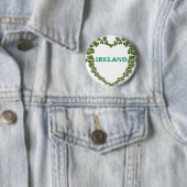 Shamrock Ireland Heart Pin Ronde Button 5,7 Cm (In situ)