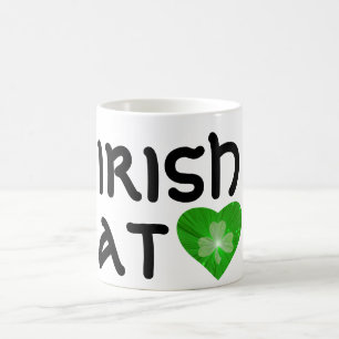 Shamrock 'Irish at (hart)' mok white