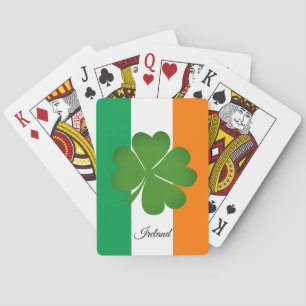 Shamrock, Irish Flag, Ireland Plays Cards Games Pokerkaarten