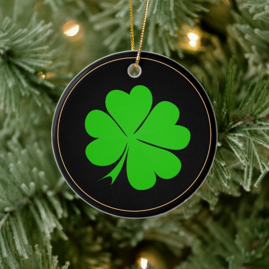 Shamrock & Irish geluksklaver leaf/Kerstmis Keramisch Ornament (Boom)