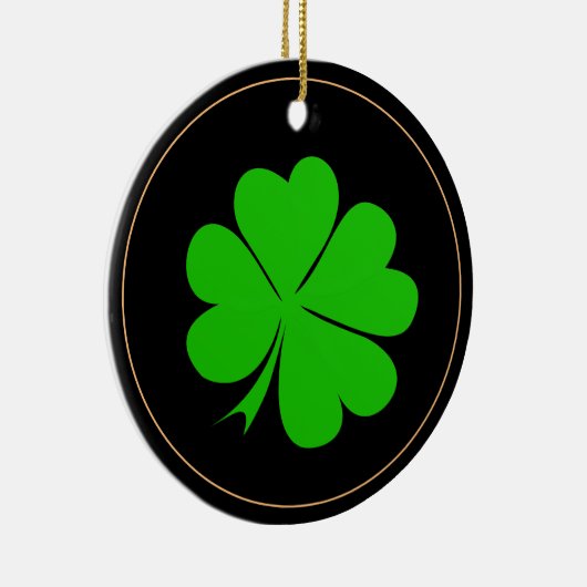 Shamrock & Irish geluksklaver leaf/Kerstmis Keramisch Ornament (Rechts)