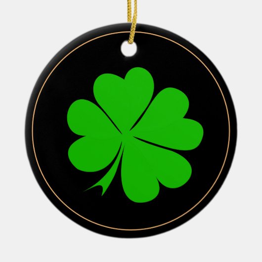 Shamrock & Irish geluksklaver leaf/Kerstmis Keramisch Ornament (Voorkant)