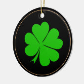 Shamrock & Irish geluksklaver leaf/Kerstmis Keramisch Ornament (Links)