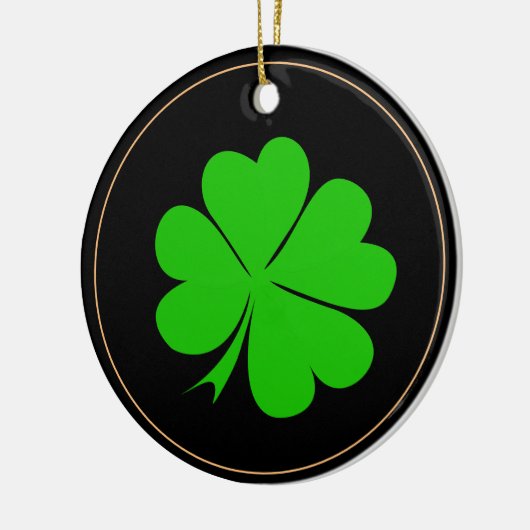 Shamrock & Irish geluksklaver leaf/Kerstmis Keramisch Ornament (Links)