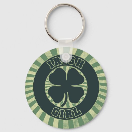 Shamrock Irish Girl Sleutelhanger (Voorkant)