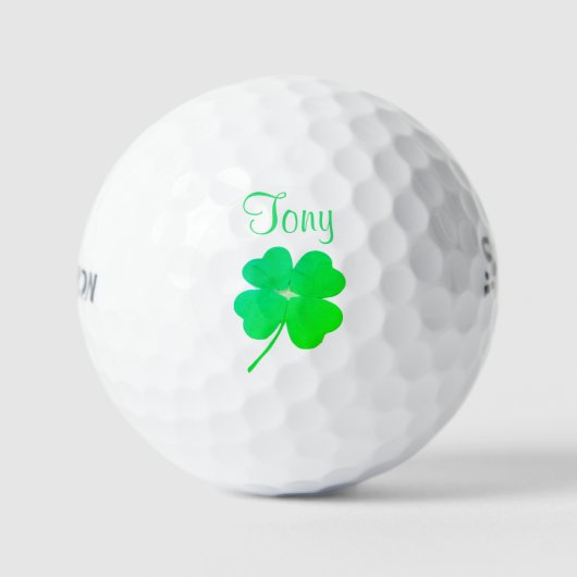 Shamrock Irish Green St. Patricks Day Golf Balls Golfballen (Voorkant)