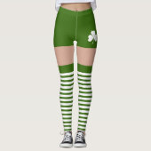 Shamrock Irish Green St Patricks Day Novelty Fun Leggings (Voorkant)
