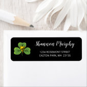 Shamrock Irish Harp Elegant Calligraphy Script Etiket (Insitu)