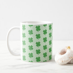 Shamrock Irish Pattern Four Leaf Clover Coffee Mok