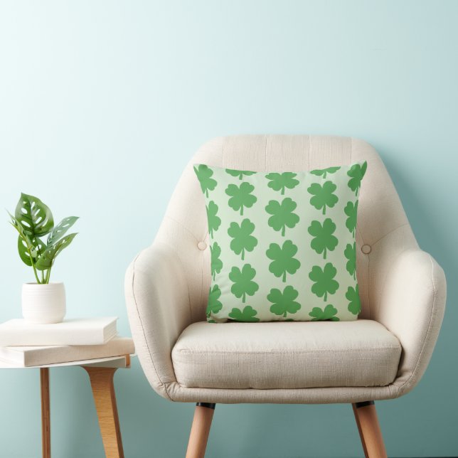 Shamrock Irish Pattern Green Kussen (Stoel)