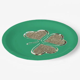 Shamrock Irish Symbol Clover Ireland Gold Elegant Papieren Bordje