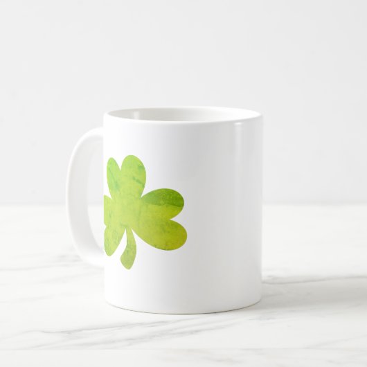 Shamrock Irish Waterverf Texture Painting Koffiemok (Voorkant links)
