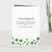 Shamrock irlandais Clover Photo Funeral Programme (Dos)