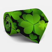 Shamrock irlandais monogramme Cravate double face (Roulé)