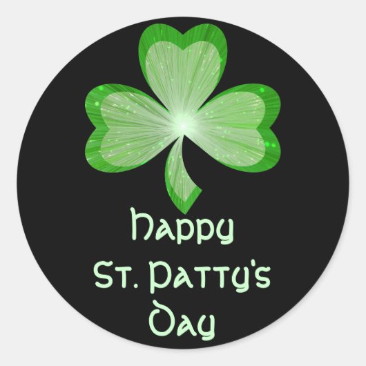 Shamrock 'Jour de la St Patrick' autocollant rond (Devant)
