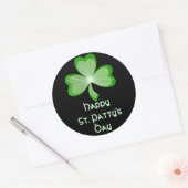 Shamrock 'Jour de la St Patrick' autocollant rond (Enveloppe)