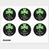 Shamrock 'Jour de la St Patrick' autocollant rond (Feuille)