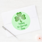 Shamrock 'Jour de la St Patrick' autocollant rond  (Enveloppe)