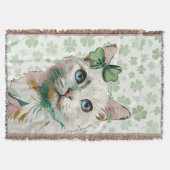 Shamrock kat met blauwe ogen deken (Voorkant)