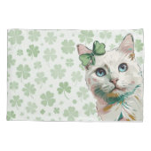 Shamrock kat met blauwe ogen kussensloop (Achterkant)