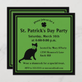Shamrock Kitty St. Patrick's Day Invitation (Devant / Derrière)