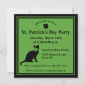 Shamrock Kitty St. Patrick's Day Invitation (Devant)